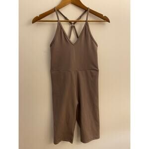 Varley Sleeveless Strappy Blackened Pearl Gray Taupe Shorts Romper Jumpsuit S